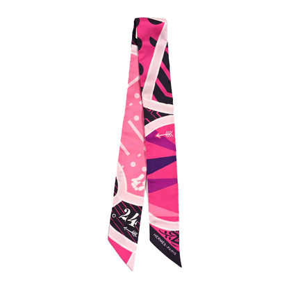 Hermes Silk Jeu de Soie Uniforme Twilly Rose Vif Black Rose 2 of 4