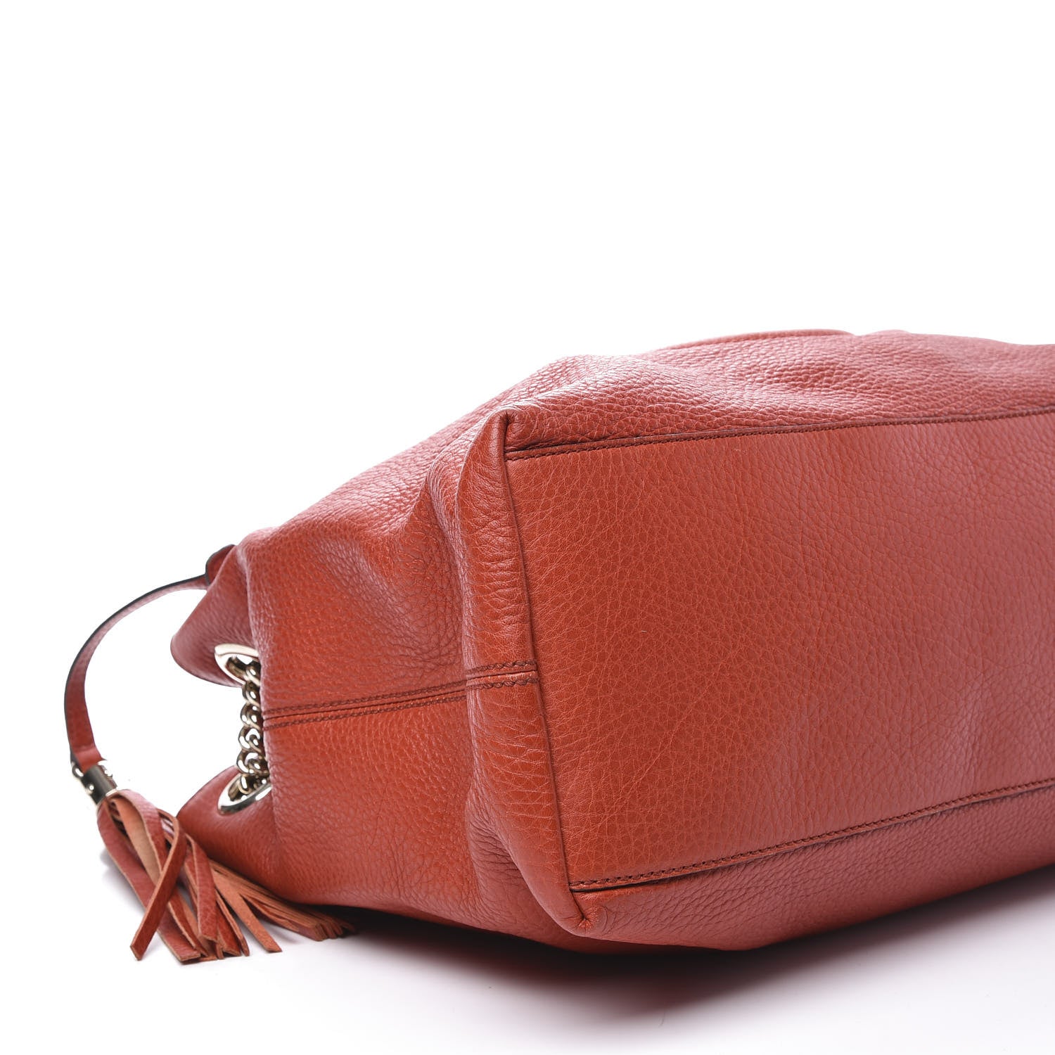 Gucci Pebbled Calfskin Medium Soho Chain Shoulder Bag Sun Orange 5 of 11