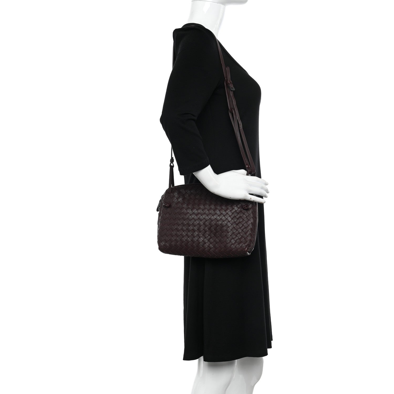 Bottega Veneta Nappa Intrecciato Nodini Crossbody Messenger Burgundy 2 of 12