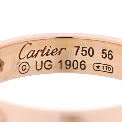 Cartier 18K Pink Gold Diamond 4mm LOVE Wedding Band Ring 56 7.75 4 of 4