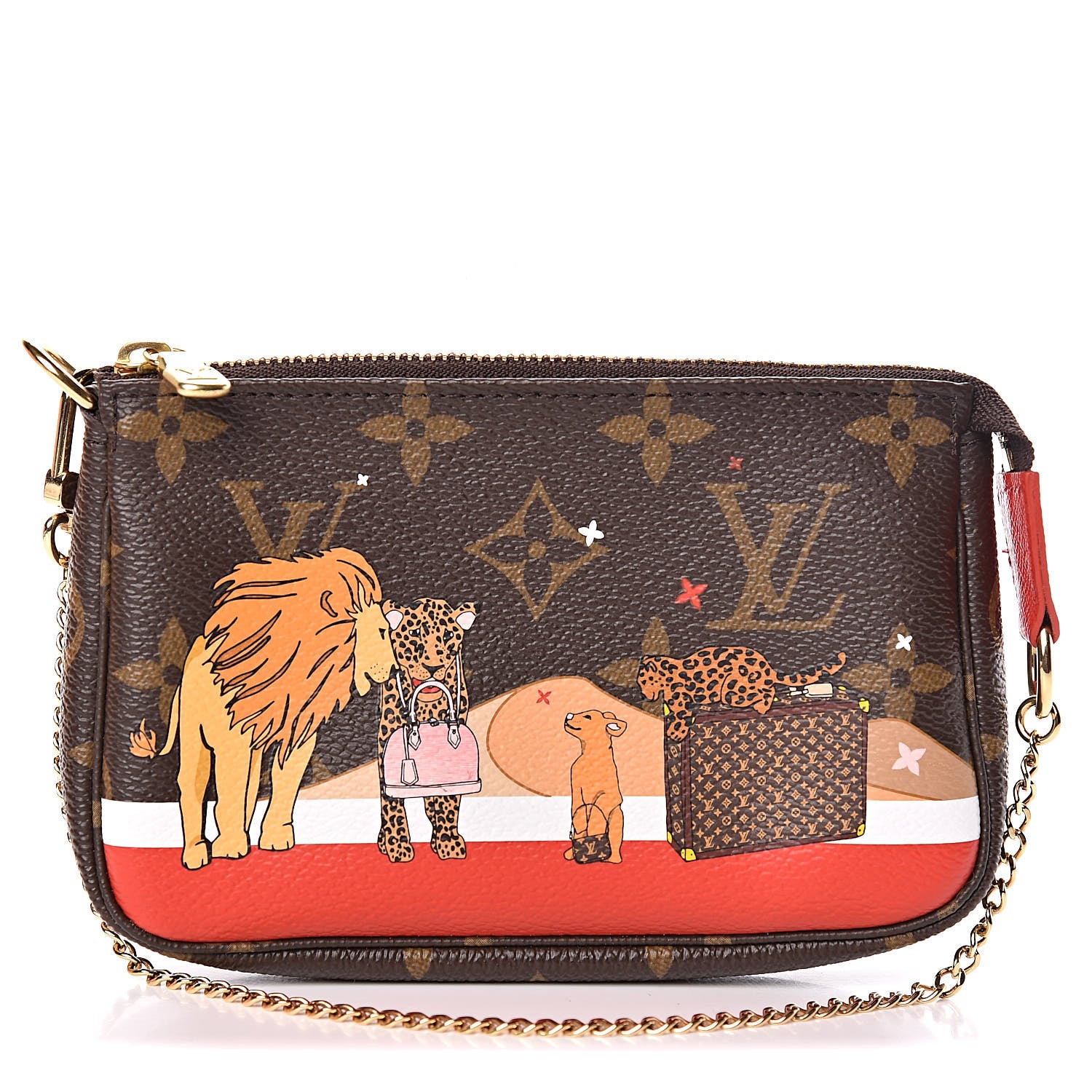 Louis Vuitton Monogram 2018 Christmas Animation Mini Cats Pochette Accessories 1 of 10