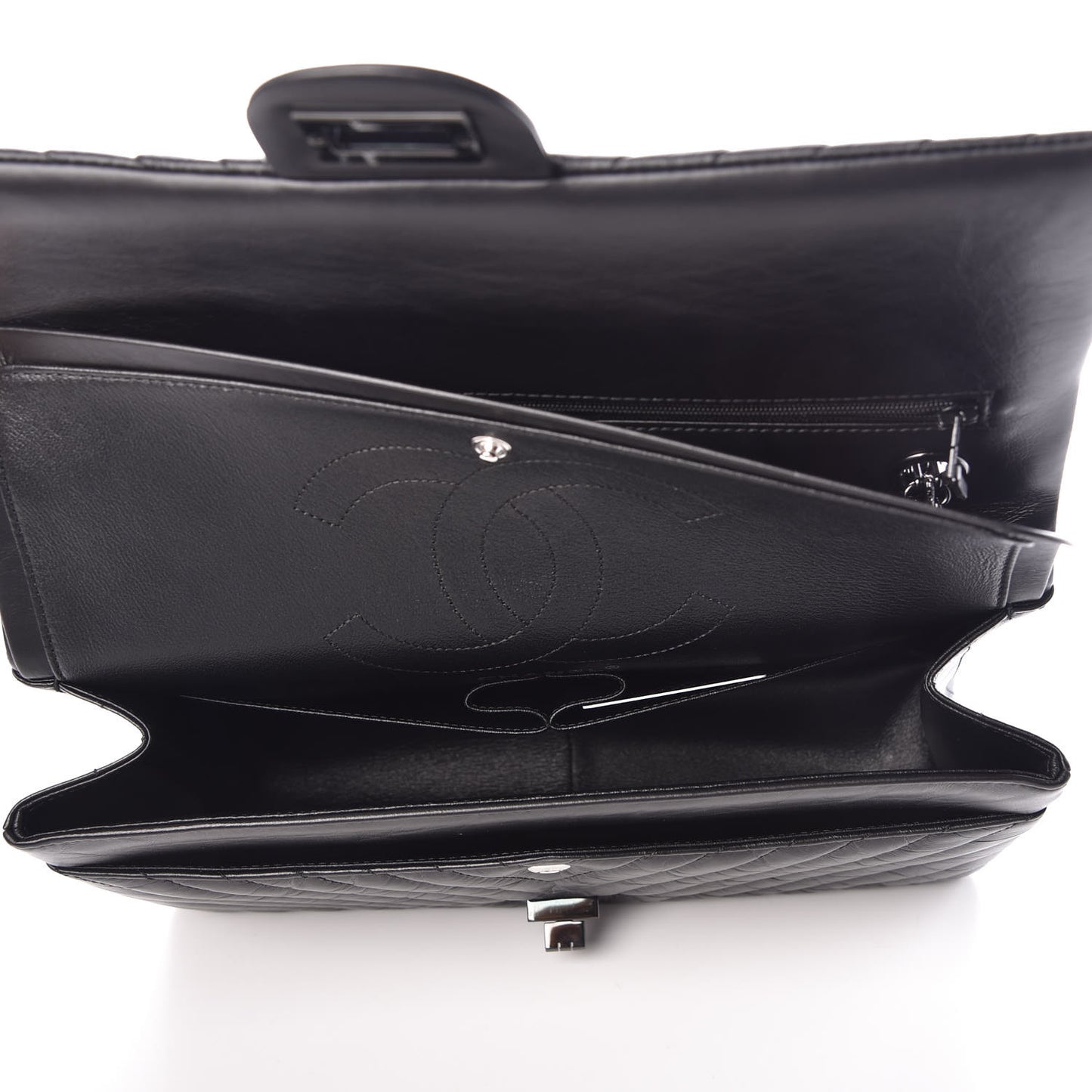 Aged Calfskin Chevron Quilted 2.55 Reissue 226 So Black