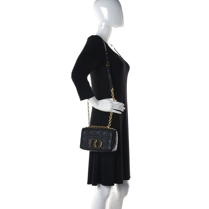 Christian Dior Calfskin Cannage Small Caro Bag Black 2 of 7