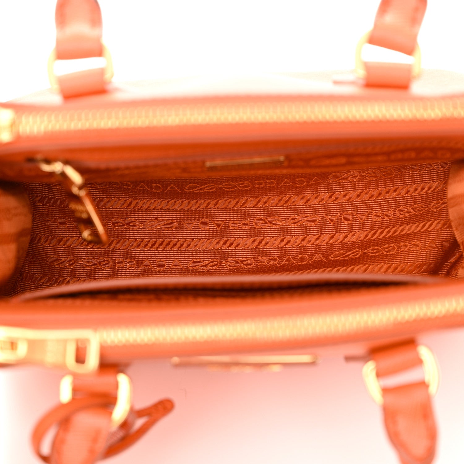 Prada Saffiano Lux Mini Galleria Double Zip Tote Arancio 5 of 9