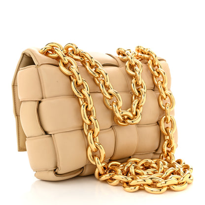 Bottega Veneta Lambskin Maxi Intrecciato Padded Chain Cassette Crossbody Bag Porridge 3 of 13