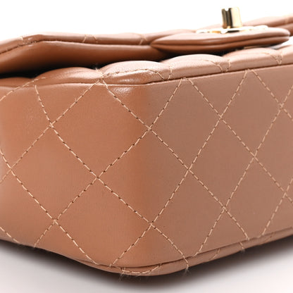 Chanel Lambskin Quilted Mini Rectangular Flap Brown 8 of 9