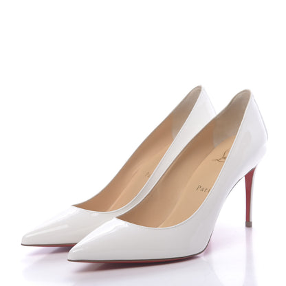 Christian Louboutin Patent Kate 85 Pumps 37.5 White 3 of 8