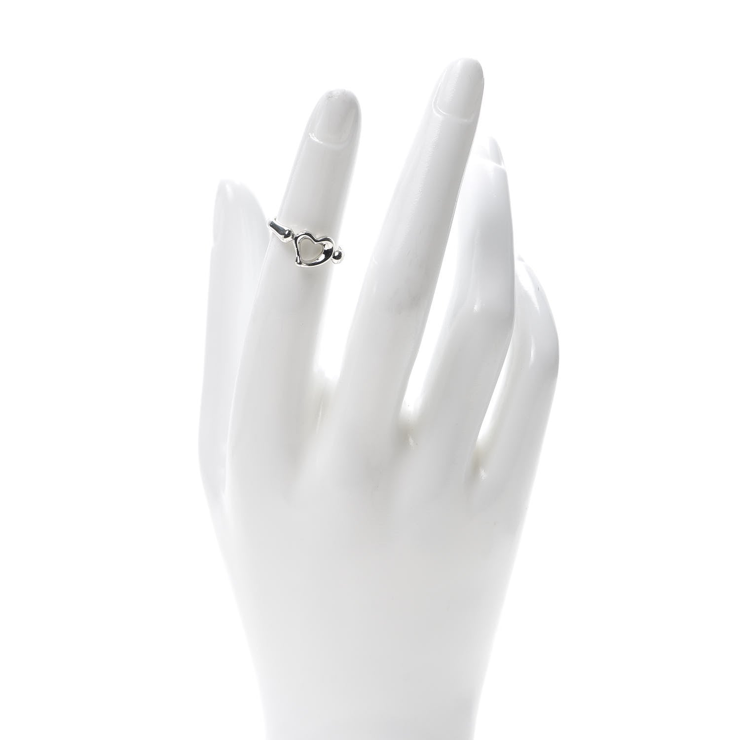 Tiffany Sterling Silver Elsa Peretti Open Heart Ring 50 5.5 2 of 5