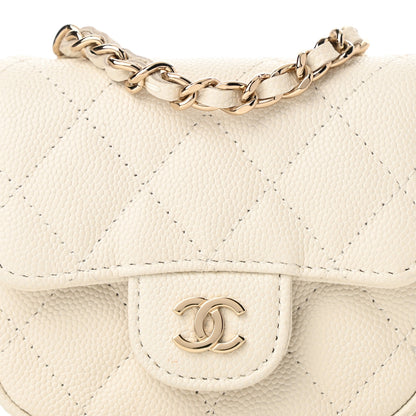 Chanel Caviar Quilted Mini Clutch With Chain White 9 of 12
