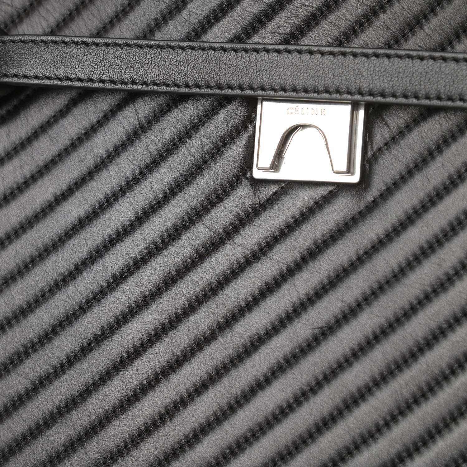 Celine Calfskin Diagonal Quilted Mini Belt Bag Black 15 of 16
