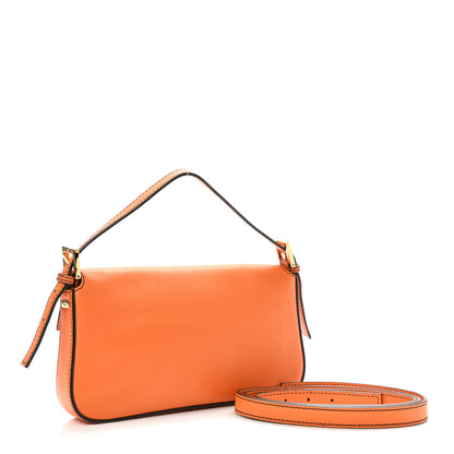 Fendi Vitello Flamingo Enamel Interchangeable Strap Baguette Orange Black Tobacco 3 of 9