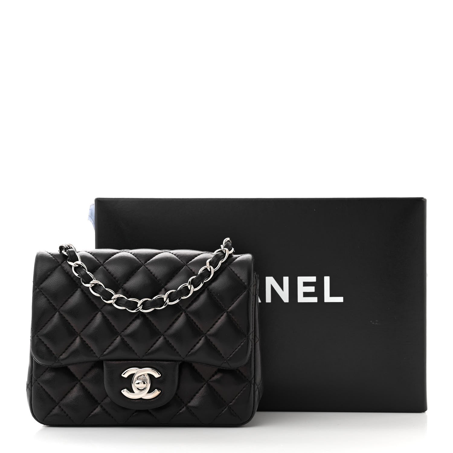 Chanel Lambskin Quilted Mini Square Flap Black 11 of 11