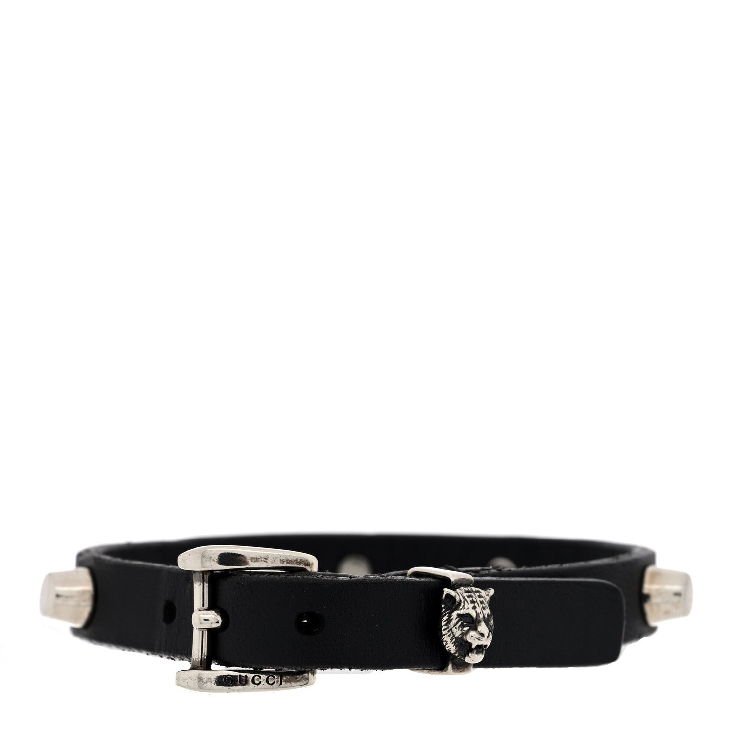 Gucci Calfskin Feline Heads Bracelet L Black 3 of 4