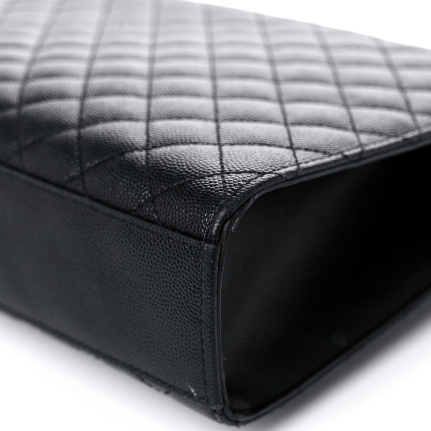Saint Laurent Grain De Poudre Textured Mixed Matelasse Large Triquilt Monogram Satchel Black 10 of 17