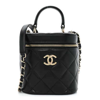 Chanel Lambskin Quilted Trendy Vanity Case Black 1 of 17