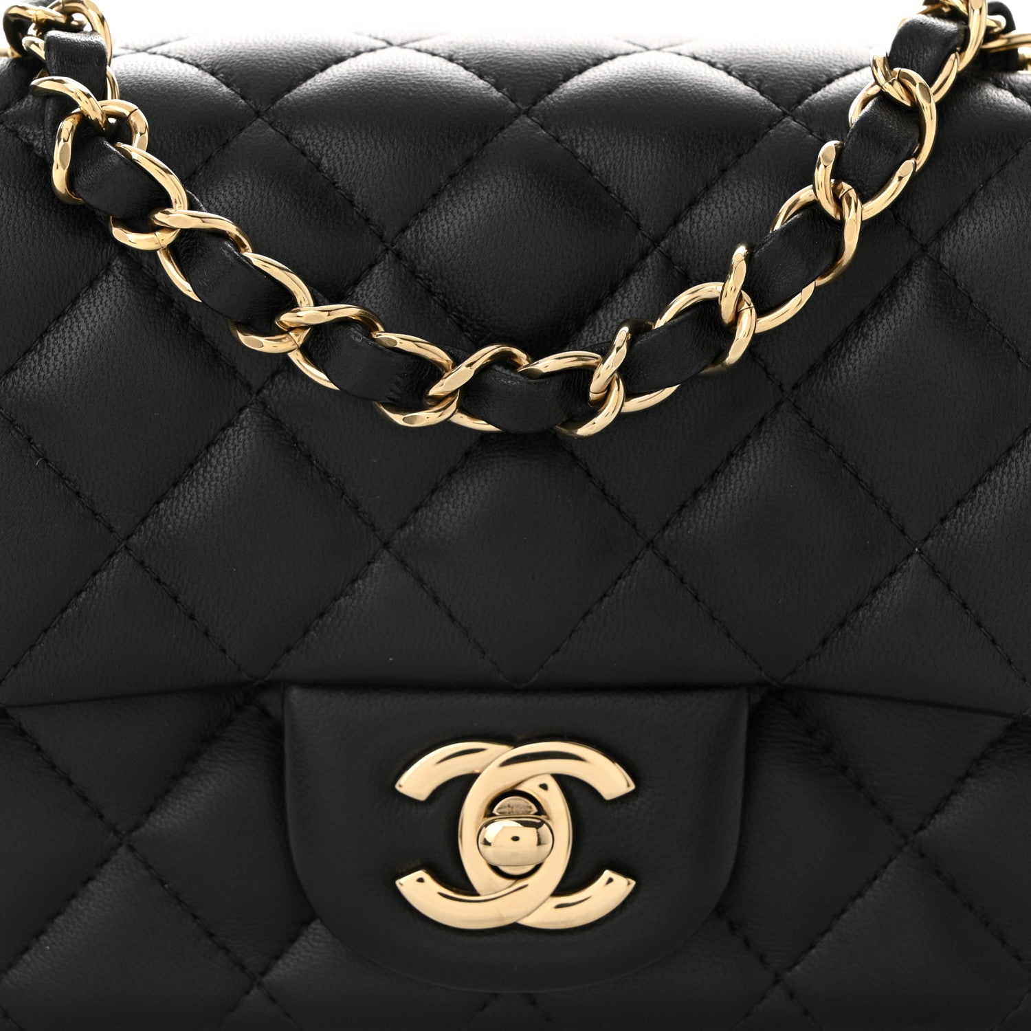 Chanel Lambskin Quilted Mini Square Flap Black 8 of 11