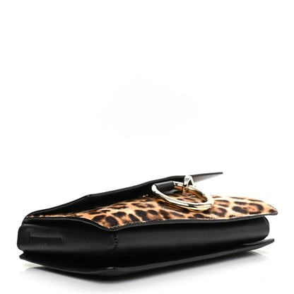 Chloe Calfskin Pony Hair Leopard Print Small Faye Shoulder Bag Abstract White 4 of 11