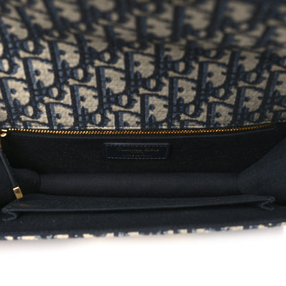 Christian Dior Oblique 30 Montaigne Chain Flap Bag Blue 5 of 9