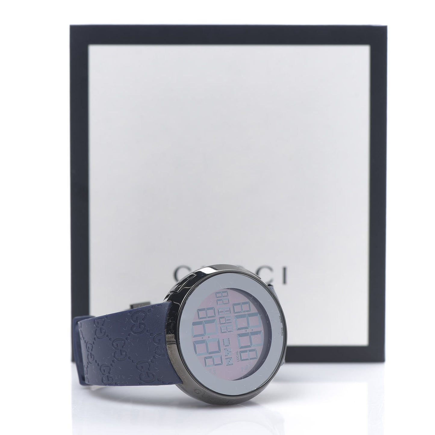 Stainless Steel Rubber 45mm Digital I-Gucci Watch