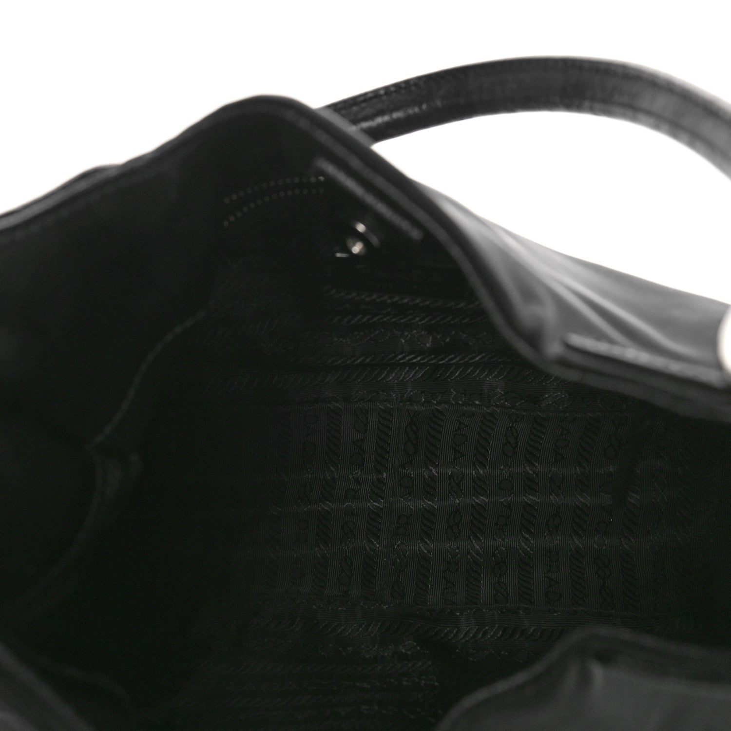 Prada Tessuto Nylon Calfskin Shoulder Bag Black 5 of 8