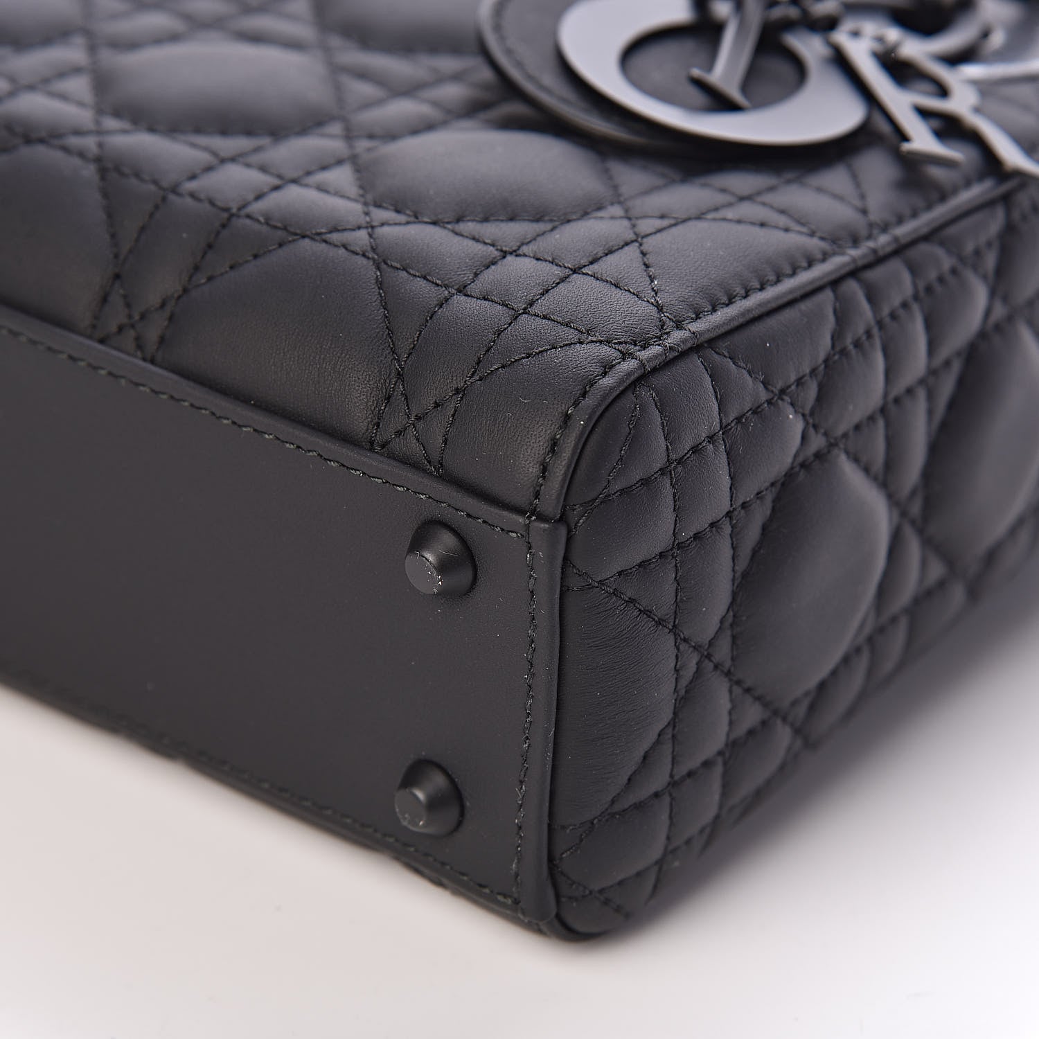 Christian Dior Ultra Matte Calfskin Cannage Mini Lady Dior Black 10 of 11