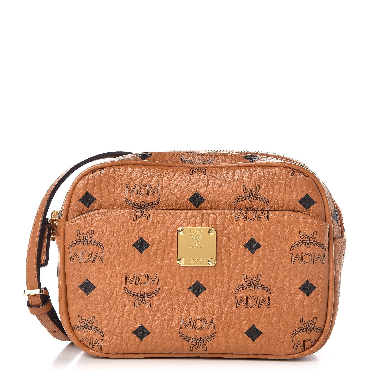MCM Visetos Camera Crossbody Bag Cognac 1 of 14