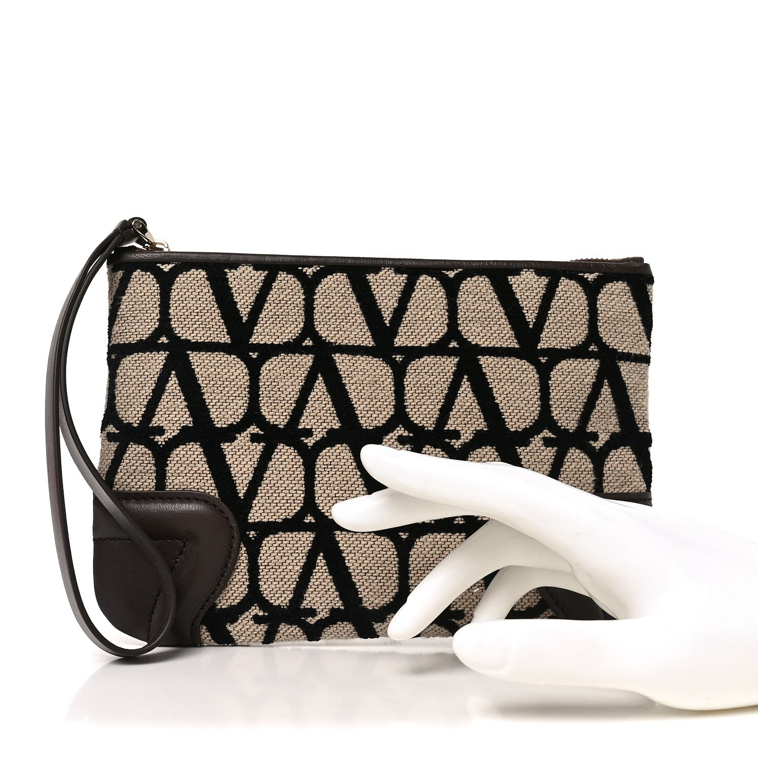 Valentino Garavani Toile Iconographe Pouch Naturale Black Fondant 2 of 7