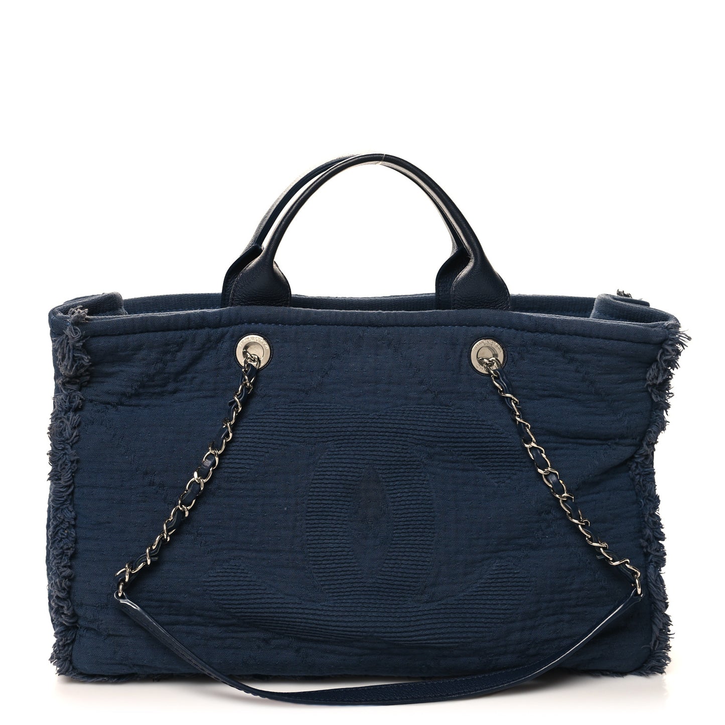 Canvas Large Double Face Shopping Tote Navy