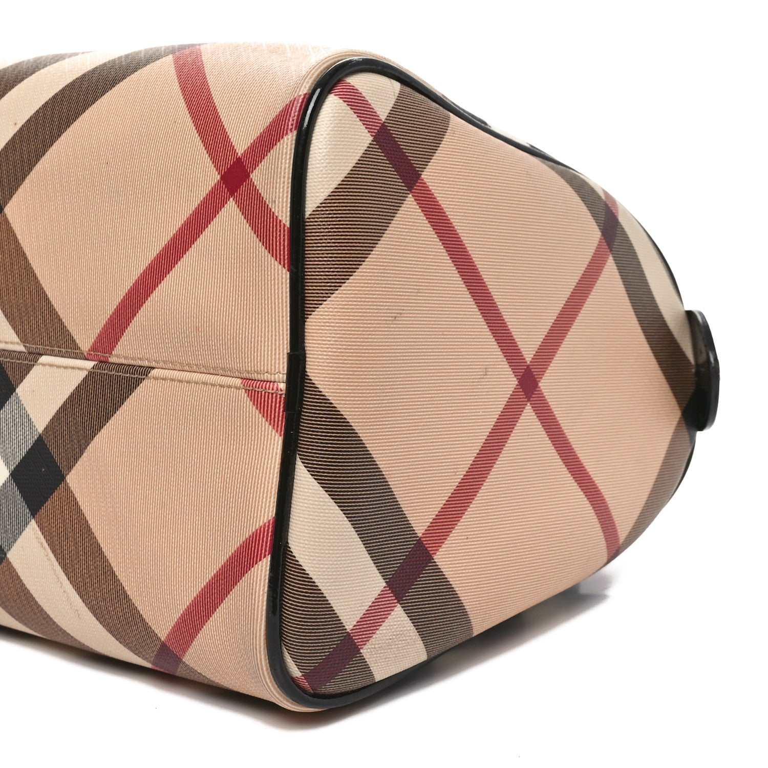 Burberry Nova Check Patent Small Chester Bowling Bag Black 9 of 10