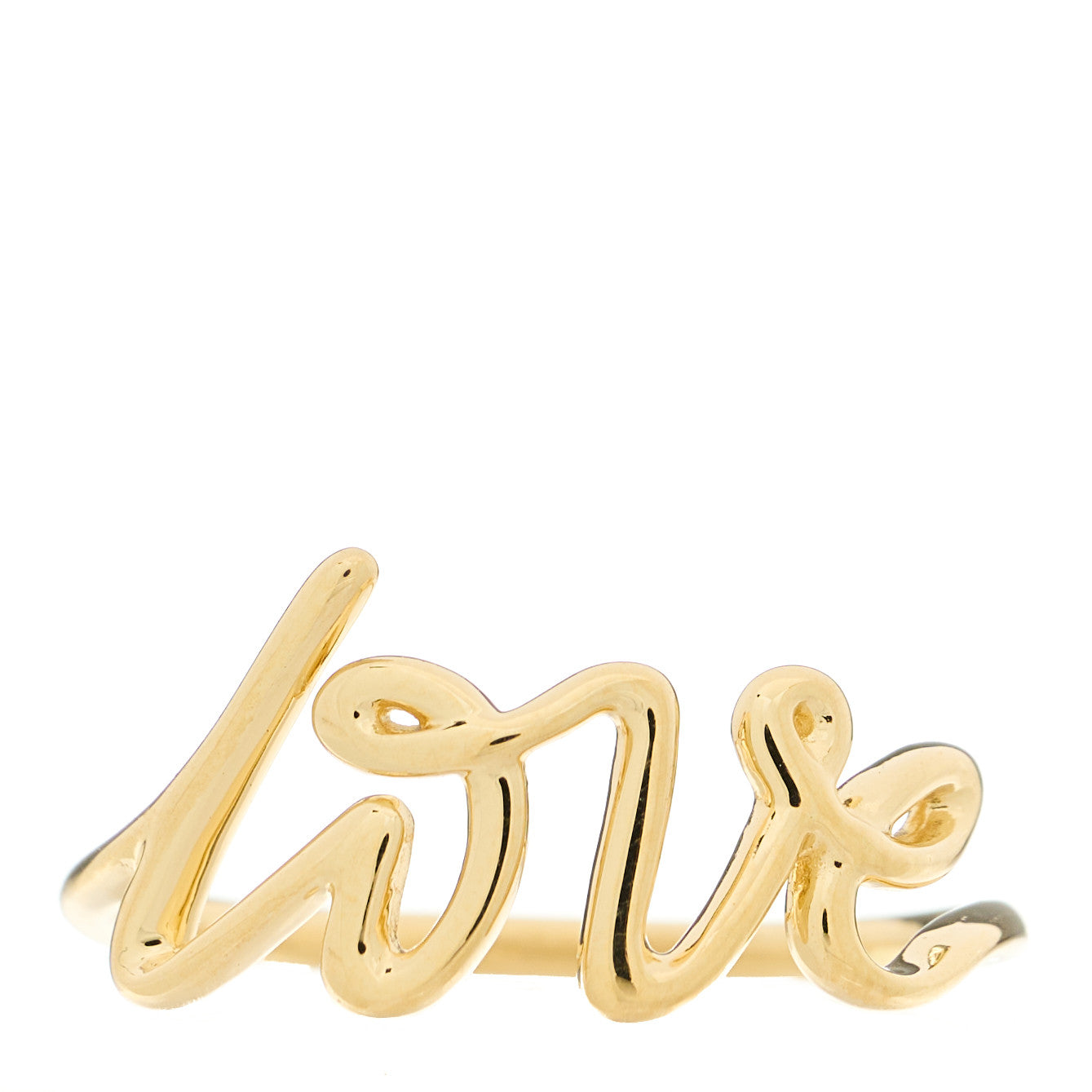 18K Yellow Gold Paloma's Graffiti Love Ring 54 7