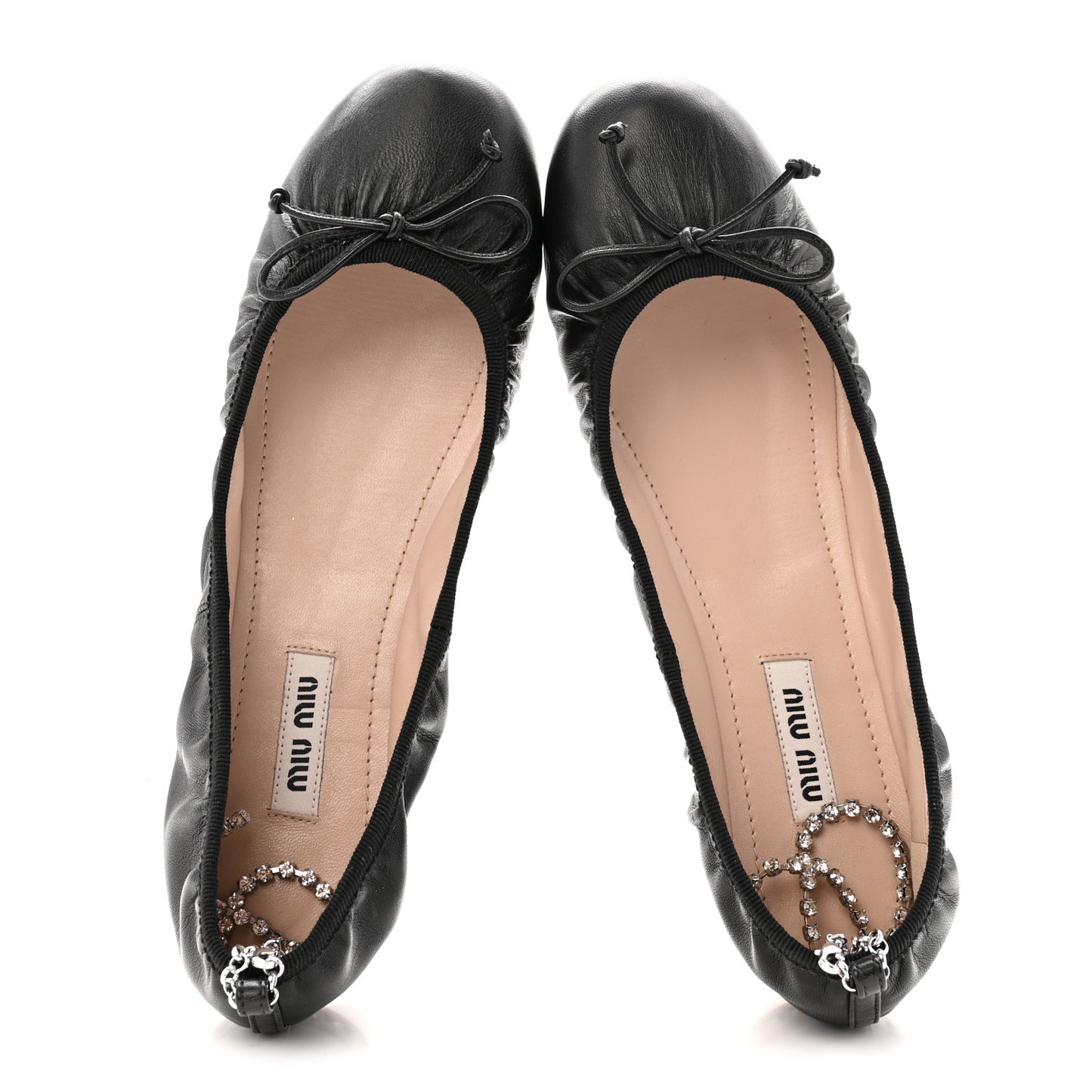 Nappa Crystal Ballet Flats 36.5 Black