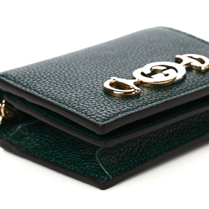 Gucci Grainy Calfskin Zumi Chain Card Case Wallet Vintage Green 9 of 11