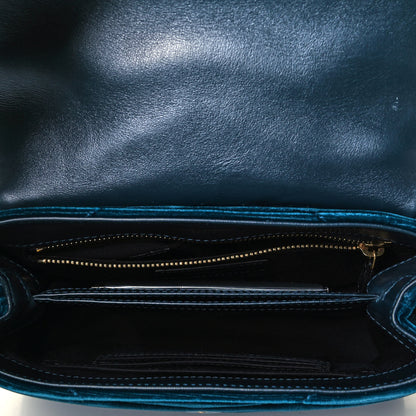 Saint Laurent Velvet Y Quilted Monogram Toy Loulou Crossbody Bag Dark Ottanio 5 of 9