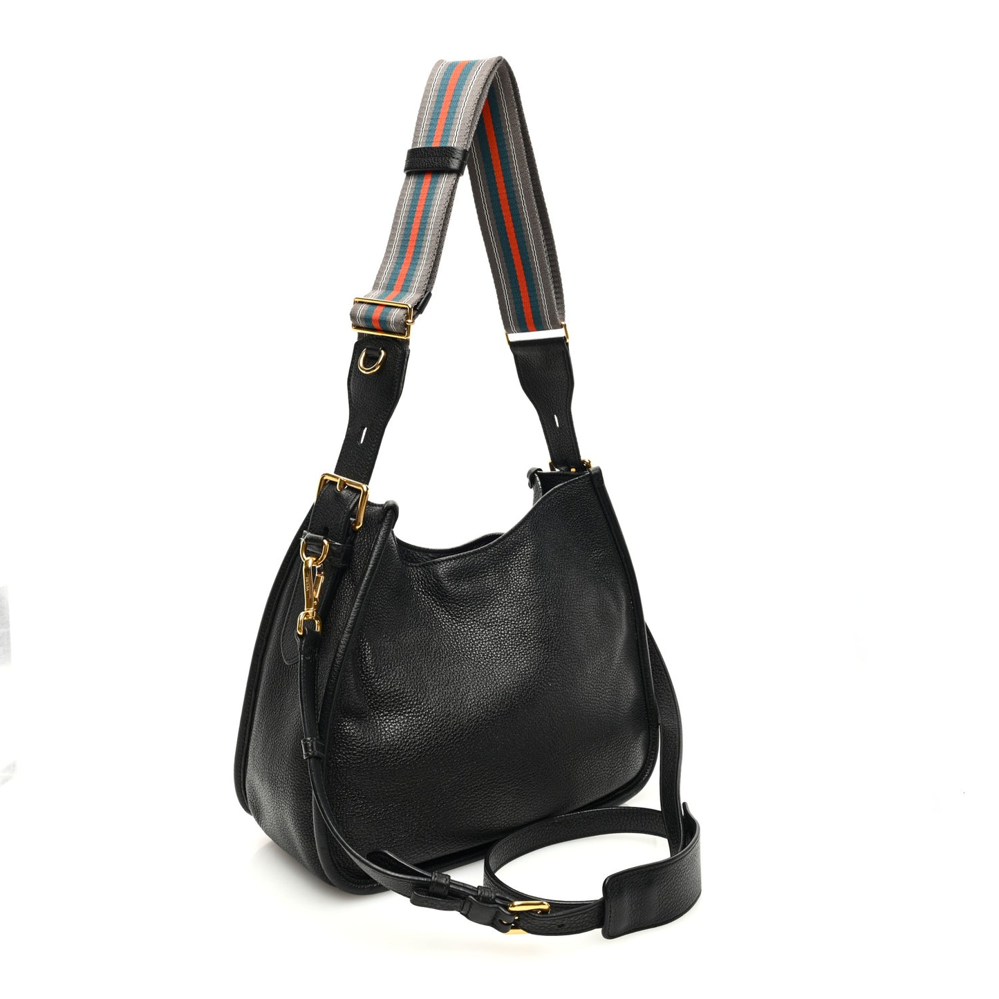 Vitello Daino Hobo Messenger Bag Black