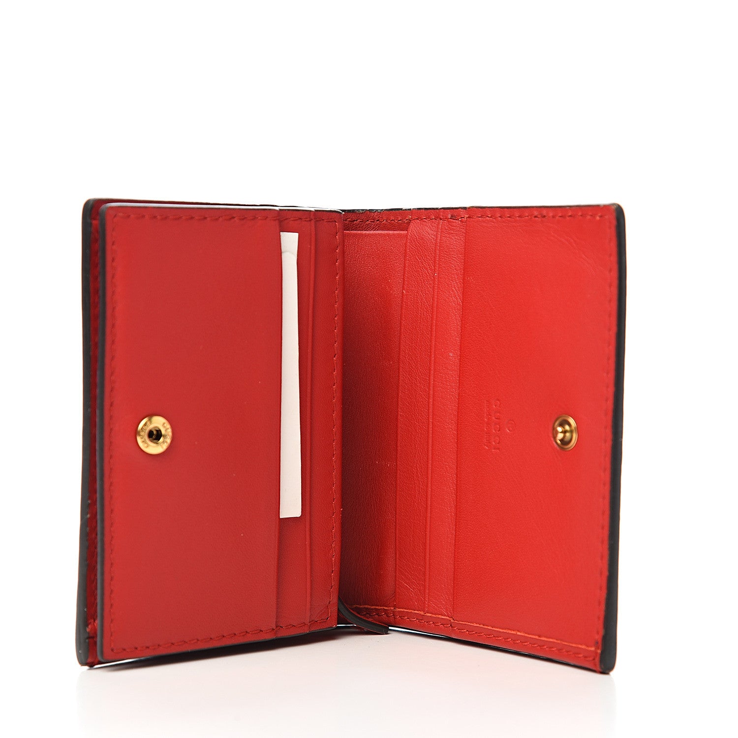 Gucci Calfskin Queen Margaret Card Case Wallet Blue Agata Hibiscus Red Mystic White 4 of 8
