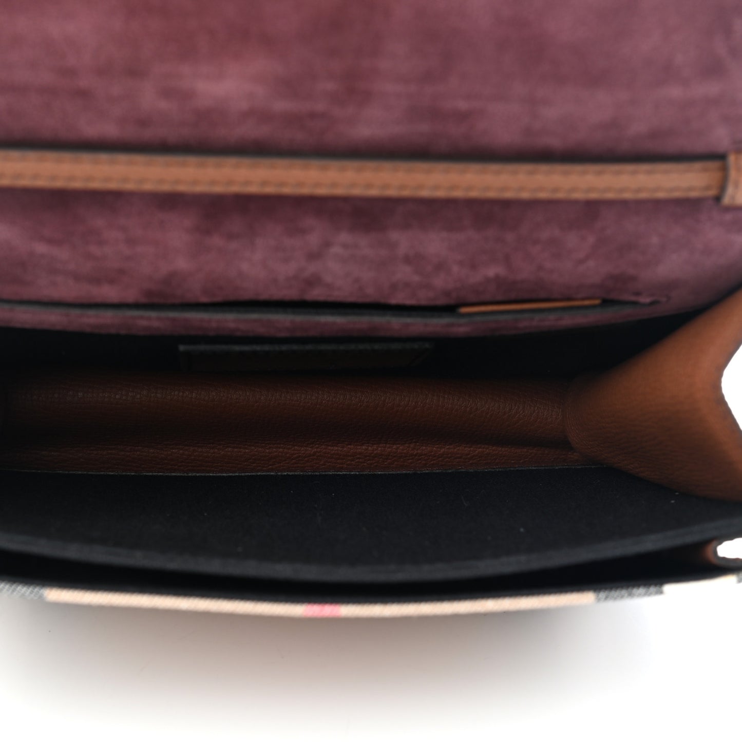 Derby Calfskin House Check Small Macken Crossbody Bag Tan