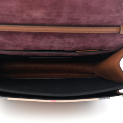 Burberry Derby Calfskin House Check Small Macken Crossbody Bag Tan 4 of 7