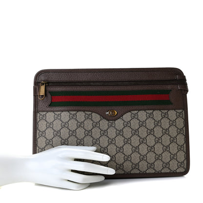 Gucci GG Supreme Monogram Web Small Ophidia Documents Holder Beige New Acero 2 of 7