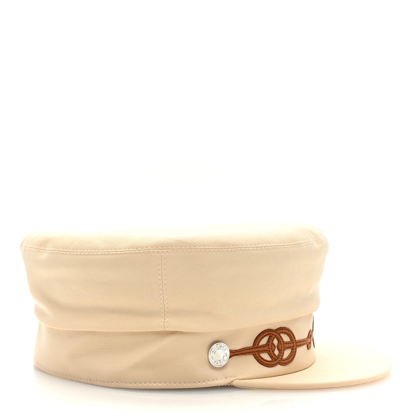 Double Linen Twill Casquette Cabourg Cliquetis Cap 58 White Creme
