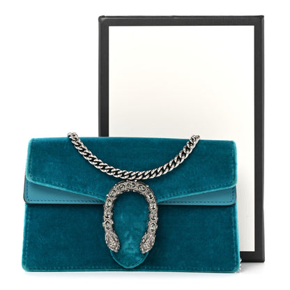 Gucci Velvet Super Mini Dionysus Shoulder Bag Pavone Cyan 12 of 12