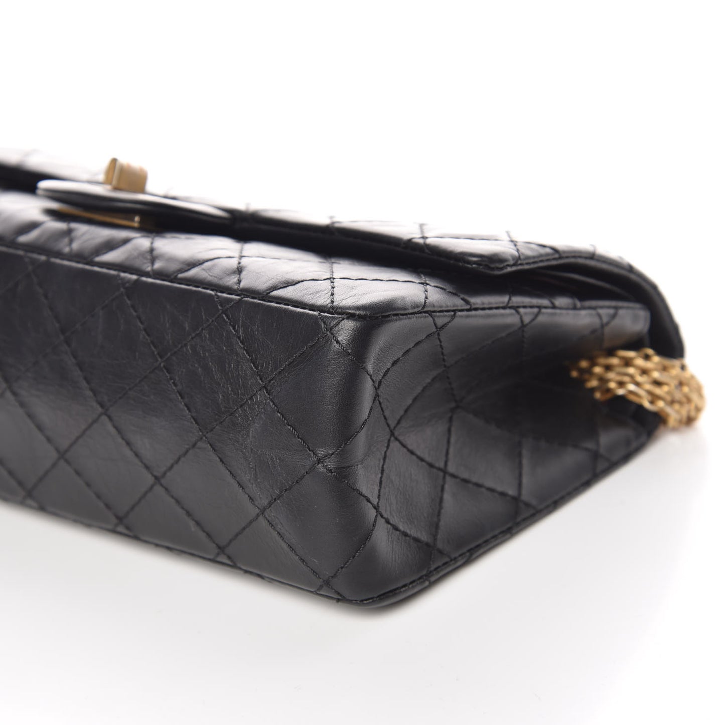 Aged Calfskin Quilted 2.55 Reissue 225 Flap Black