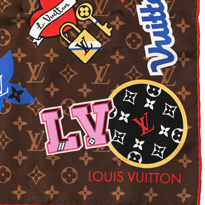 Louis Vuitton Silk Monogram LV Stories Shawl Brown 2 of 4