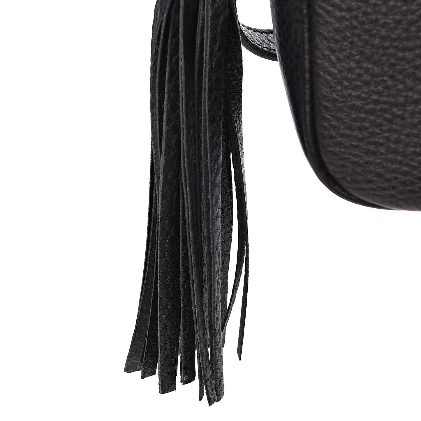 Pebbled Calfskin Small Soho Disco Bag Black