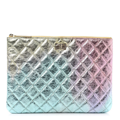 Chanel Metallic Goatskin Quilted Medium 2.55 Reissue Cosmetic Case Multicolor 1 of 8