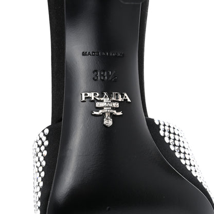 Prada Satin Crystal Logo 65mm Slide Sandals 38.5 Cristal 6 of 10