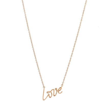 Tiffany 18K Rose Gold Paloma's Graffiti Love Pendant Necklace 1 of 4