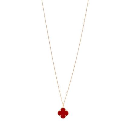 Van Cleef & Arpels 18K Yellow Gold Carnelian Magic Alhambra Long Necklace 1 of 5