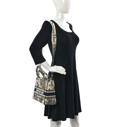 Christian Dior Canvas Embroidered Zodiac Toile De Jouy Medium Lady D-Lite Latte 2 of 8