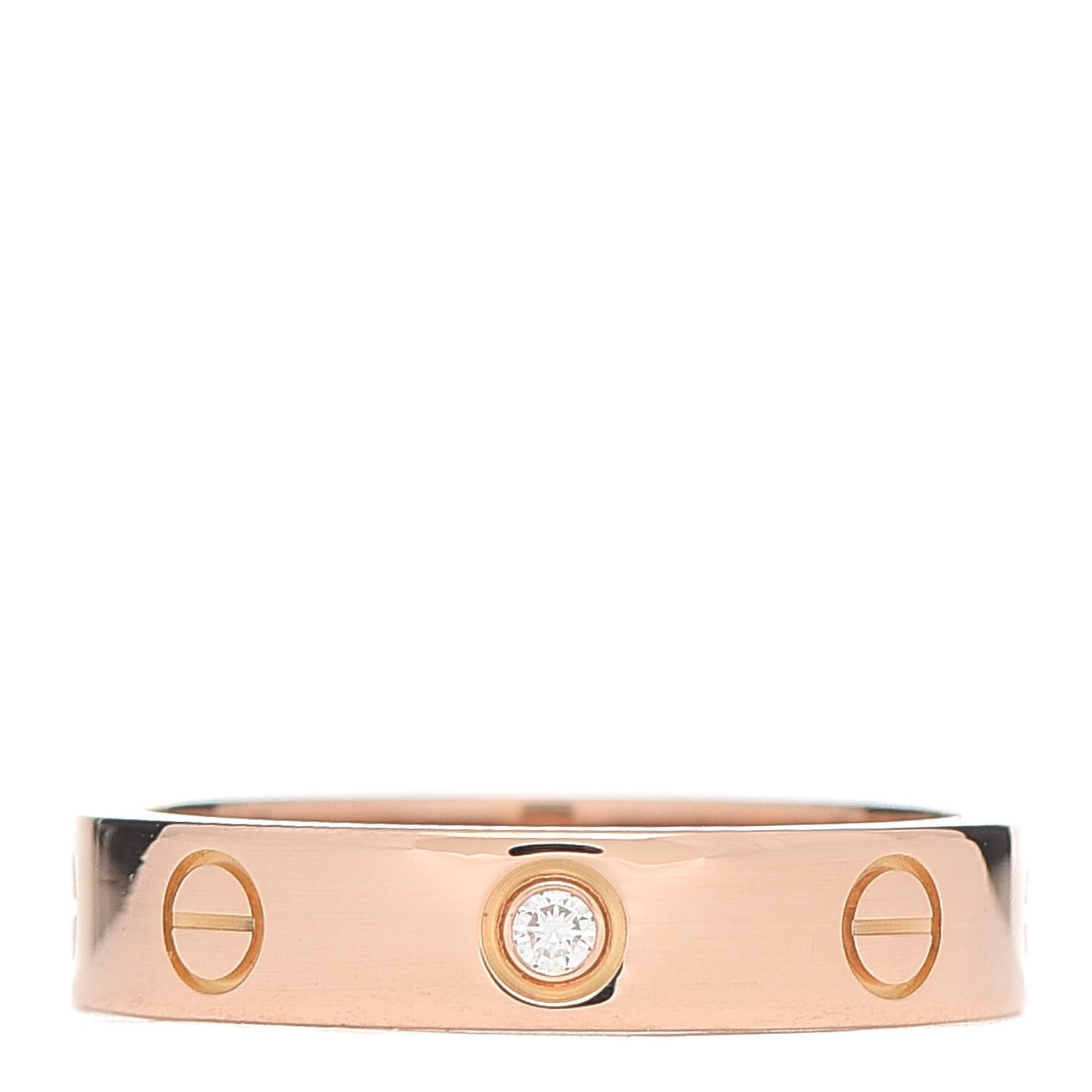 18K Pink Gold Diamond 4mm LOVE Wedding Band Ring 52 6