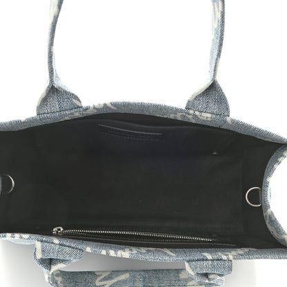 Balenciaga Denim Scribble Logo Small Hardware Tote Blue 5 of 8